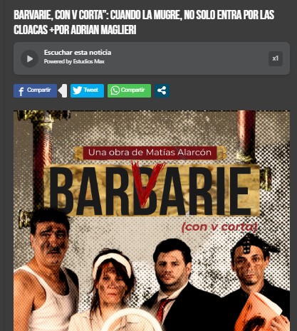 BARVARIE, CON V CORTA”: CUANDO LA MUGRE, NO SOLO ENTRA POR LAS CLOACAS